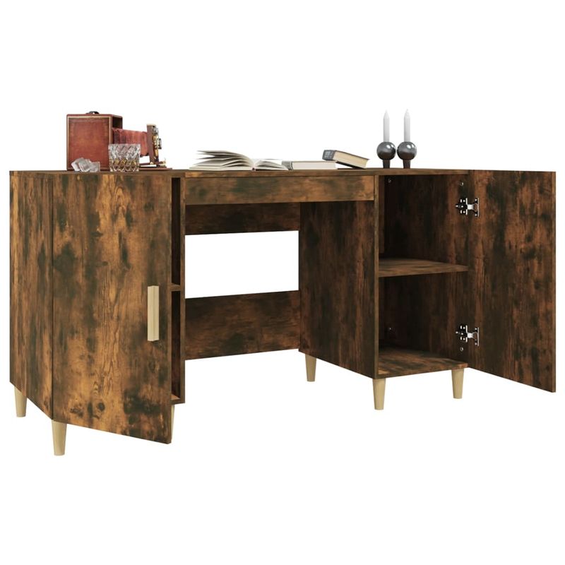 Casa si Gradina - Mobilier - Mese si birouri - Birouri - Birou, stejar fumuriu, 140x50x75 cm, lemn compozit - Infinity.ro