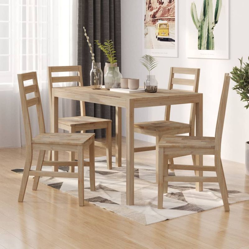 Casa si Gradina - Mobilier - Seturi de mobilier - Seturi bucatarie - Set mobilier de bucatarie, 5 piese, lemn masiv de acacia - Infinity.ro