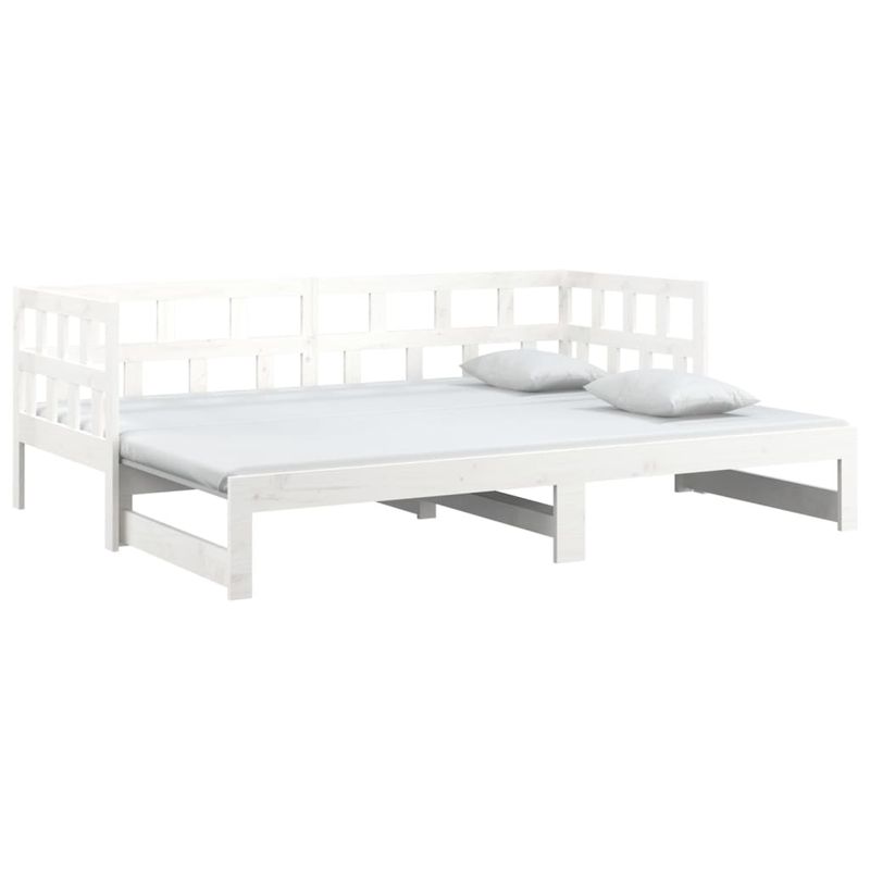 Casa si Gradina - Mobilier - Paturi si accesorii - Paturi - Pat extensibil de zi, alb, 2x(90x190) cm, lemn masiv de pin - Infinity.ro