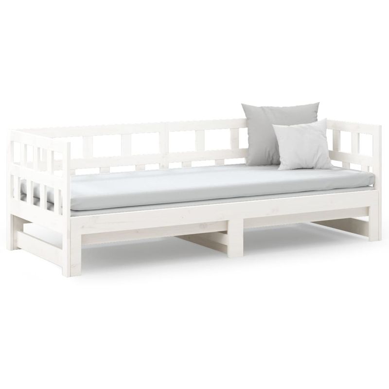 Casa si Gradina - Mobilier - Paturi si accesorii - Paturi - Pat extensibil de zi, alb, 2x(90x190) cm, lemn masiv de pin - Infinity.ro