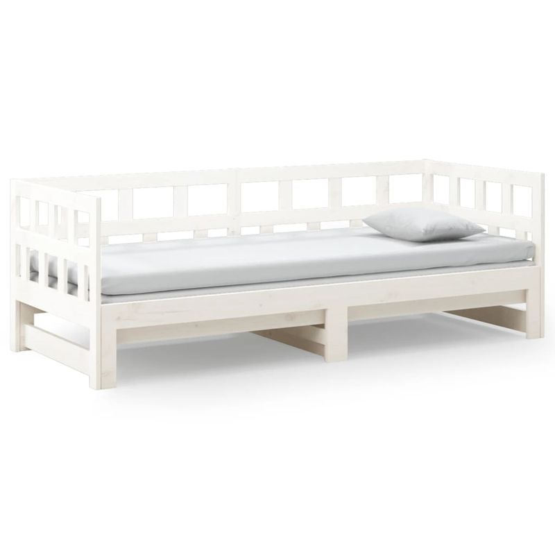 Casa si Gradina - Mobilier - Paturi si accesorii - Paturi - Pat extensibil de zi, alb, 2x(90x190) cm, lemn masiv de pin - Infinity.ro