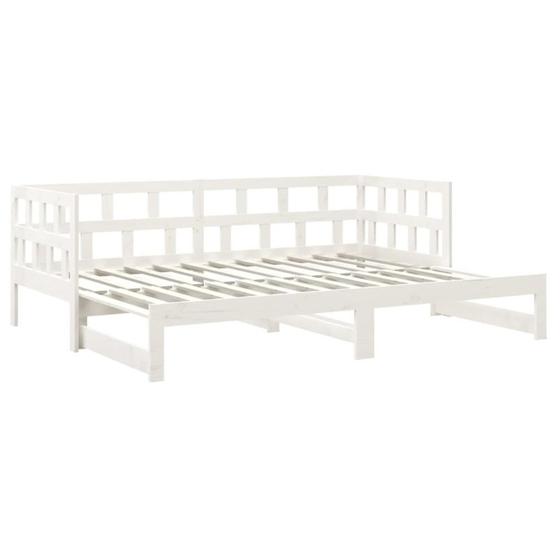 Casa si Gradina - Mobilier - Paturi si accesorii - Paturi - Pat extensibil de zi, alb, 2x(90x190) cm, lemn masiv de pin - Infinity.ro