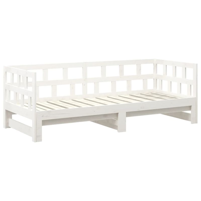 Casa si Gradina - Mobilier - Paturi si accesorii - Paturi - Pat extensibil de zi, alb, 2x(90x190) cm, lemn masiv de pin - Infinity.ro