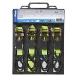 Casa si Gradina - Constructii - Depozitare, transport si protectie - Accesorii echipamente pentru transport si ridicat - ProPlus Set 4 curele de fixare cu clichet + 2 carlige, 5 m 320205 - Infinity.ro