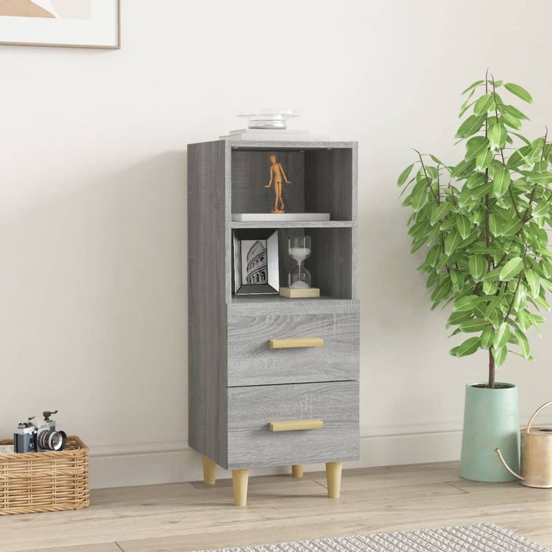 Casa si Gradina - Mobilier - Comode si corpuri - Comode - Servanta, gri sonoma, 34,5x34x90 cm, lemn compozit - Infinity.ro