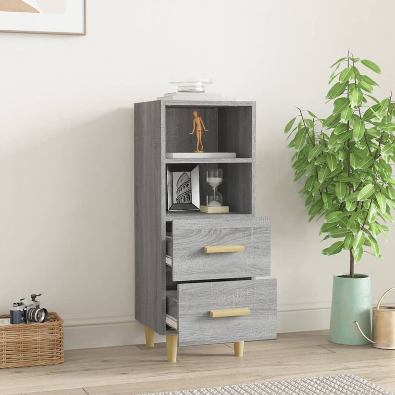 Casa si Gradina - Mobilier - Comode si corpuri - Comode - Servanta, gri sonoma, 34,5x34x90 cm, lemn compozit - Infinity.ro