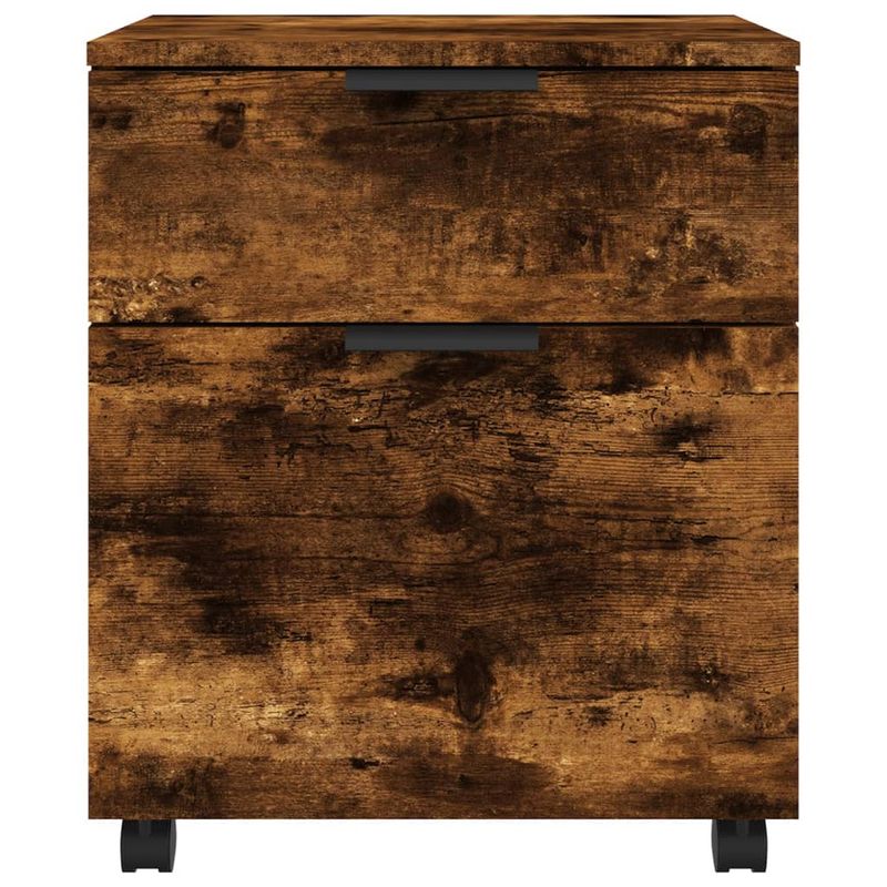 Casa si Gradina - Constructii - Depozitare, transport si protectie - Rafturi, fisete si vestiare - Fiset mobil cu roti, stejar fumuriu, 45x38x54 cm lemn prelucrat - Infinity.ro