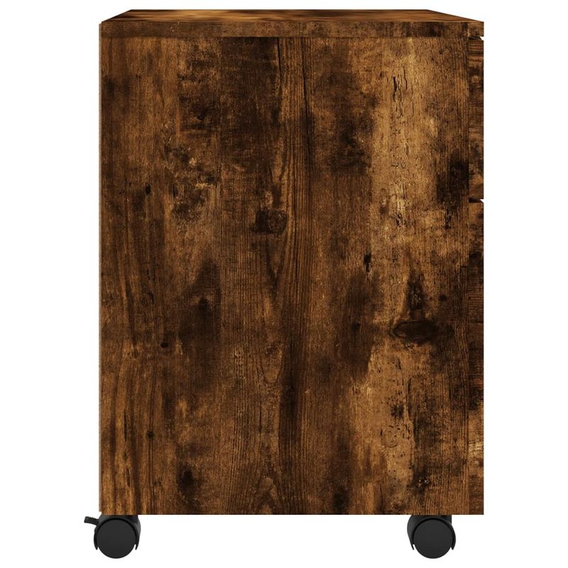 Casa si Gradina - Constructii - Depozitare, transport si protectie - Rafturi, fisete si vestiare - Fiset mobil cu roti, stejar fumuriu, 45x38x54 cm lemn prelucrat - Infinity.ro