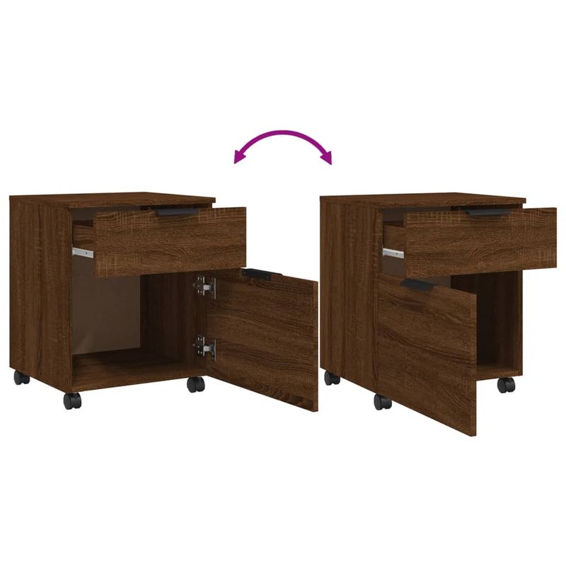 Casa si Gradina - Mobilier - Dulapuri si sifoniere - Dulapuri - Fiset mobil cu roti, stejar maro, 45x38x54 cm lemn prelucrat - Infinity.ro