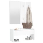Casa si Gradina - Mobilier - Canapele si coltare - Banchete - Set de mobilier pentru hol, alb, lemn prelucrat - Infinity.ro