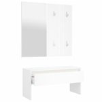 Casa si Gradina - Mobilier - Canapele si coltare - Banchete - Set de mobilier pentru hol, alb, lemn prelucrat - Infinity.ro