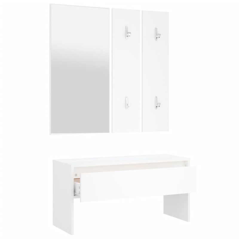 Casa si Gradina - Mobilier - Canapele si coltare - Banchete - Set de mobilier pentru hol, alb, lemn prelucrat - Infinity.ro
