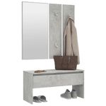 Casa si Gradina - Mobilier - Canapele si coltare - Banchete - Set de mobilier pentru hol, gri beton, lemn prelucrat - Infinity.ro