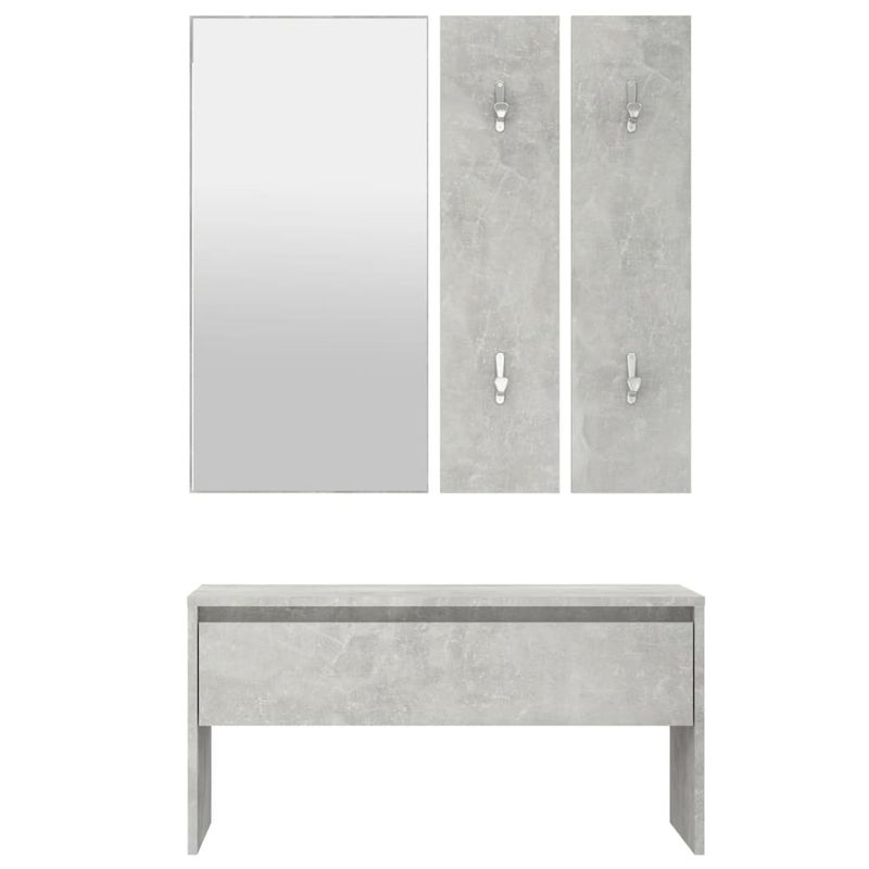 Casa si Gradina - Mobilier - Canapele si coltare - Banchete - Set de mobilier pentru hol, gri beton, lemn prelucrat - Infinity.ro
