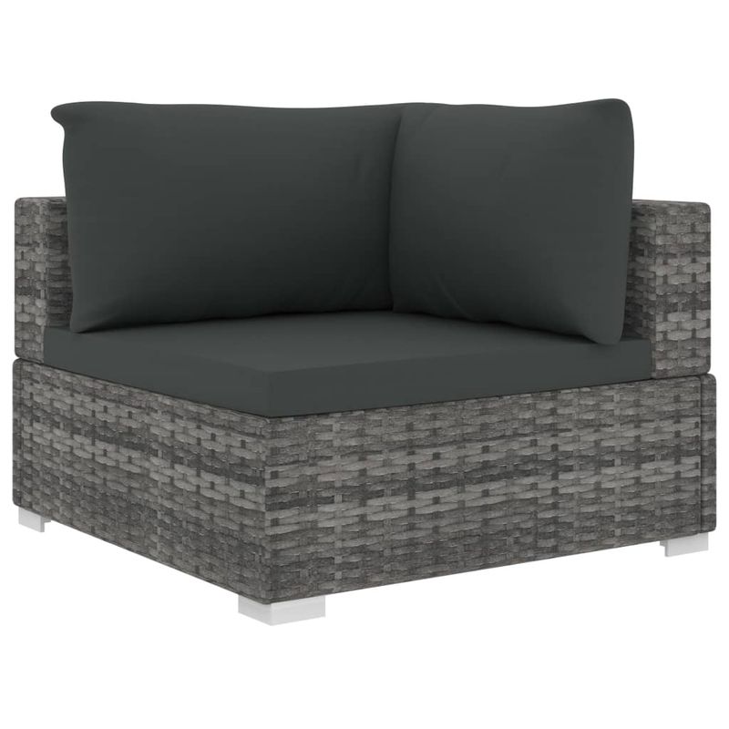 Casa si Gradina - Gradina si terasa - Mobilier exterior - Seturi mobila gradina - Set mobilier de gradina cu perne, 5 piese, gri, poliratan - Infinity.ro