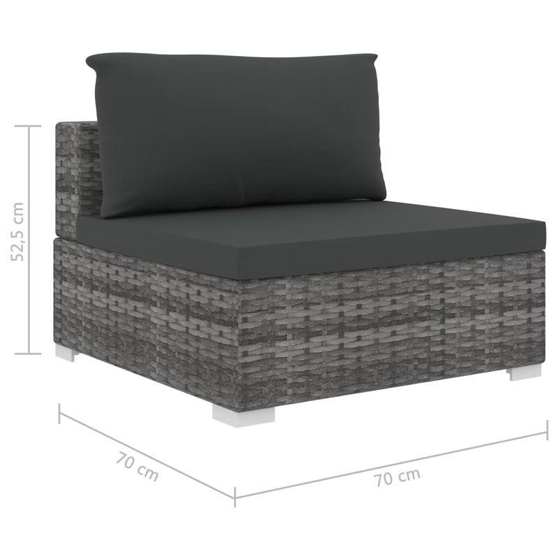 Casa si Gradina - Gradina si terasa - Mobilier exterior - Seturi mobila gradina - Set mobilier de gradina cu perne, 5 piese, gri, poliratan - Infinity.ro