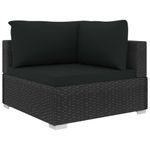 Casa si Gradina - Gradina si terasa - Mobilier exterior - Seturi mobila gradina - Set mobilier de gradina cu perne, 5 piese, negru, poliratan - Infinity.ro