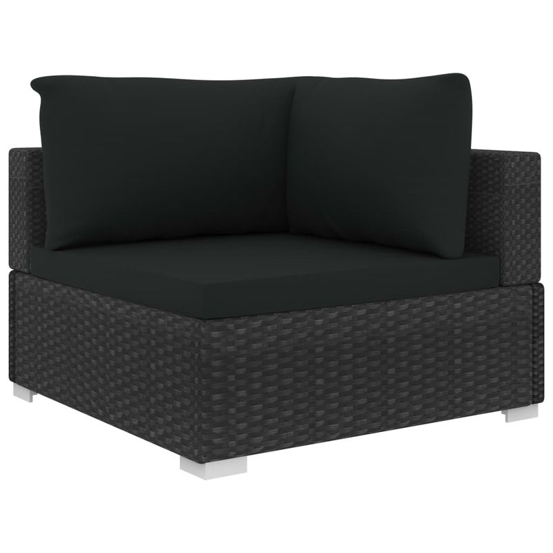 Casa si Gradina - Gradina si terasa - Mobilier exterior - Seturi mobila gradina - Set mobilier de gradina cu perne, 5 piese, negru, poliratan - Infinity.ro