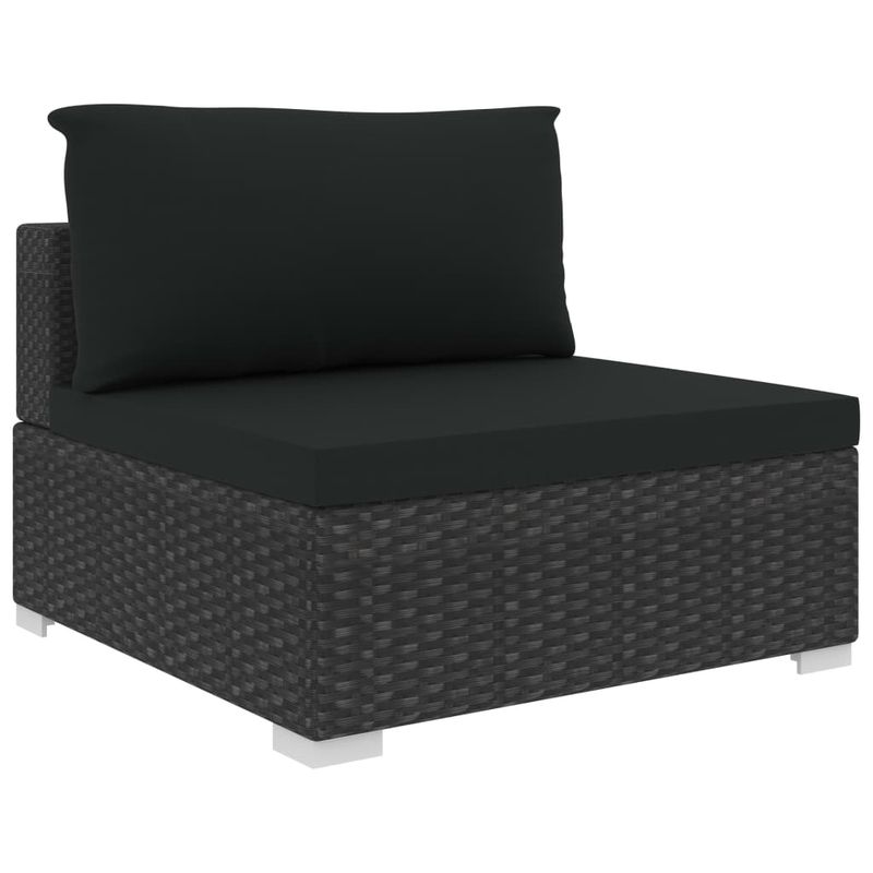 Casa si Gradina - Gradina si terasa - Mobilier exterior - Seturi mobila gradina - Set mobilier de gradina cu perne, 5 piese, negru, poliratan - Infinity.ro
