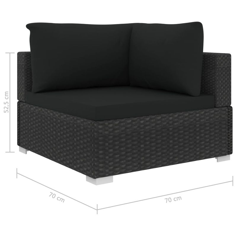 Casa si Gradina - Gradina si terasa - Mobilier exterior - Seturi mobila gradina - Set mobilier de gradina cu perne, 5 piese, negru, poliratan - Infinity.ro