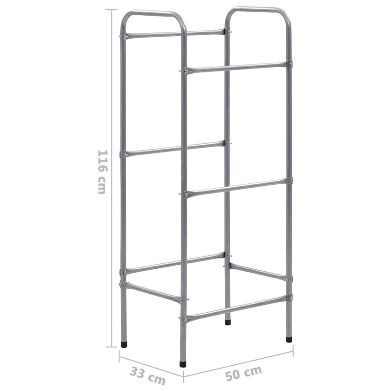 Casa si Gradina - Mobilier - Biblioteci si rafturi - Rafturi - Raft de depozitare pentru 3 lazi, argintiu, 50x33x116 cm, otel - Infinity.ro