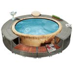 Casa si Gradina - Gradina si terasa - Piscine si accesorii - Accesorii piscine - Imprejmuire cada hidromasaj, gri, poliratan - Infinity.ro