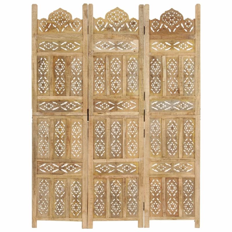 Casa si Gradina - Decoratiuni - Pereti despartitori si paravane - Paravan camera sculptat manual 3 panouri 120x165 cm mango - Infinity.ro