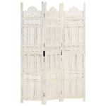 Casa si Gradina - Decoratiuni - Pereti despartitori si paravane - Paravan camera sculptat manual 3 panouri alb 120x165 cm mango - Infinity.ro