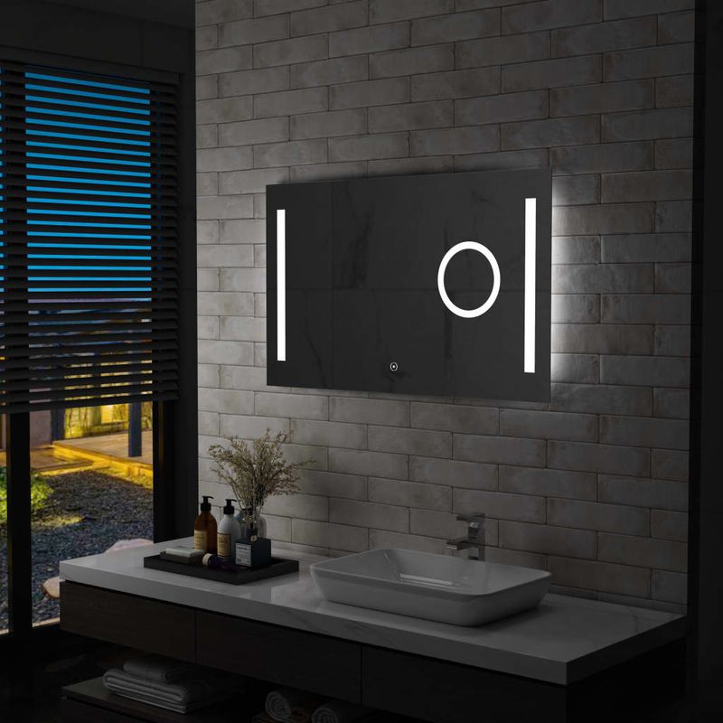 Casa si Gradina - Decoratiuni - Oglinzi - Oglinda cu LED de perete de baie, cu senzor tactil, 100x60 cm - Infinity.ro