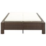 Casa si Gradina - Gradina si terasa - Mobilier exterior - Scaune si sezlonguri gradina - Sezlong de 2 persoane cu perna, maro, poliratan - Infinity.ro