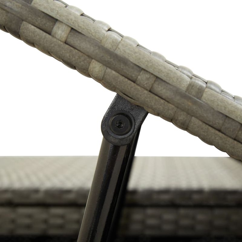 Casa si Gradina - Gradina si terasa - Mobilier exterior - Scaune si sezlonguri gradina - Sezlong de 2 persoane cu perna, gri, poliratan - Infinity.ro