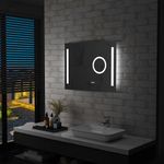 Casa si Gradina - Decoratiuni - Oglinzi - Oglinda cu LED de perete de baie, cu senzor tactil, 80 x 60 cm - Infinity.ro