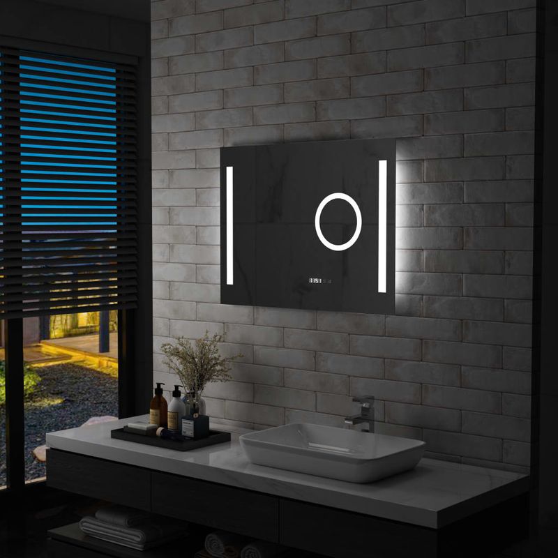 Casa si Gradina - Decoratiuni - Oglinzi - Oglinda cu LED de perete de baie, cu senzor tactil, 80 x 60 cm - Infinity.ro