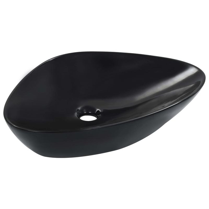 Casa si Gradina - Sanitare - Lavoar baie si accesorii - Lavoare si piedestale - Chiuveta de baie, negru, 58,5x39x14 cm, ceramica - Infinity.ro