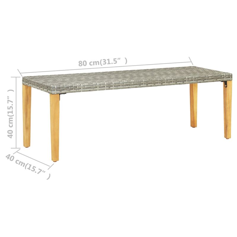 Casa si Gradina - Gradina si terasa - Mobilier exterior - Bancute de gradina - Banca de gradina, gri, 80 cm, poliratan - Infinity.ro