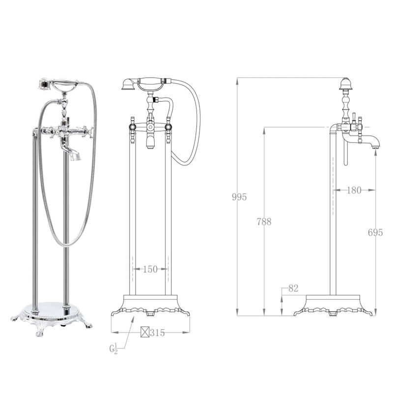 Casa si Gradina - Sanitare - Instalatii hidro - Robineti - Robinet de cada independent argintiu otel 99,5 cm inoxidabil - Infinity.ro