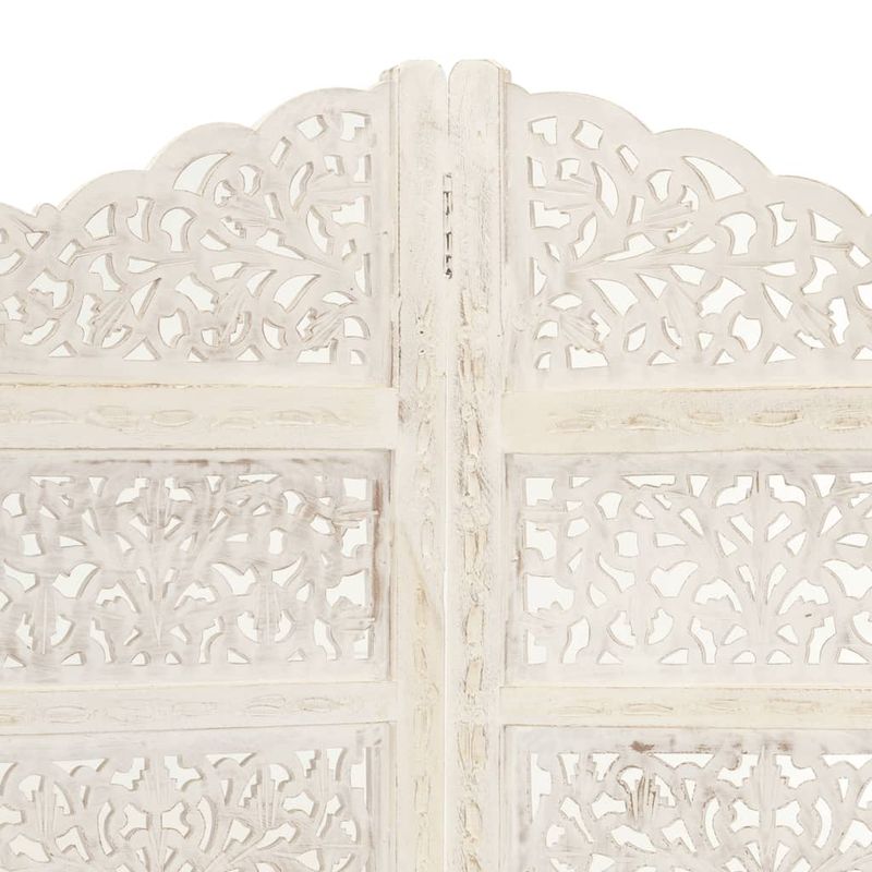 Casa si Gradina - Decoratiuni - Pereti despartitori si paravane - Paravan camera sculptat manual, 4 panouri, alb 160x165 cm mango - Infinity.ro