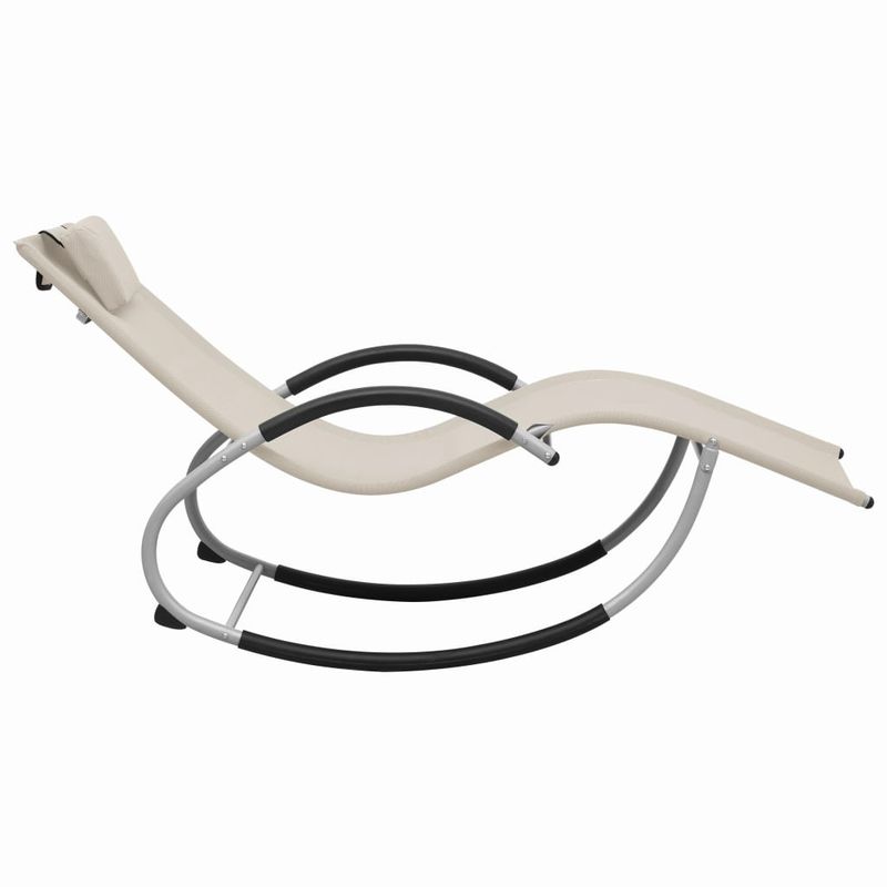 Casa si Gradina - Gradina si terasa - Mobilier exterior - Scaune si sezlonguri gradina - Sezlong cu perna, crem, textilena - Infinity.ro