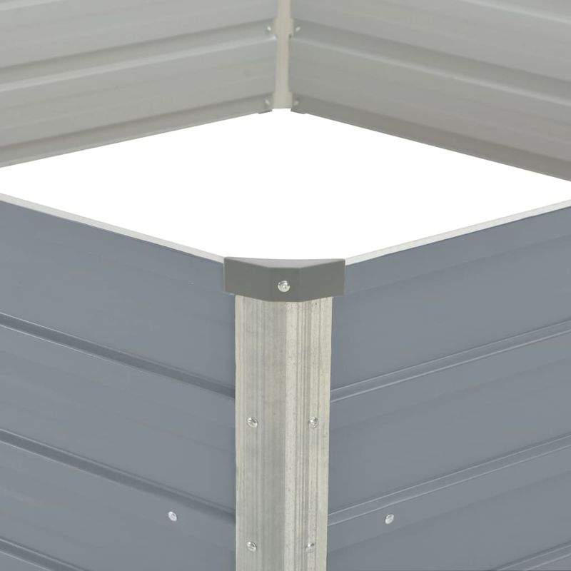 Casa si Gradina - Gradinarit si plante - Plante si ghivece - Ghivece si suporturi - Pat inalt cu straturi, 129x129x46 cm, otel galvanizat, gri - Infinity.ro