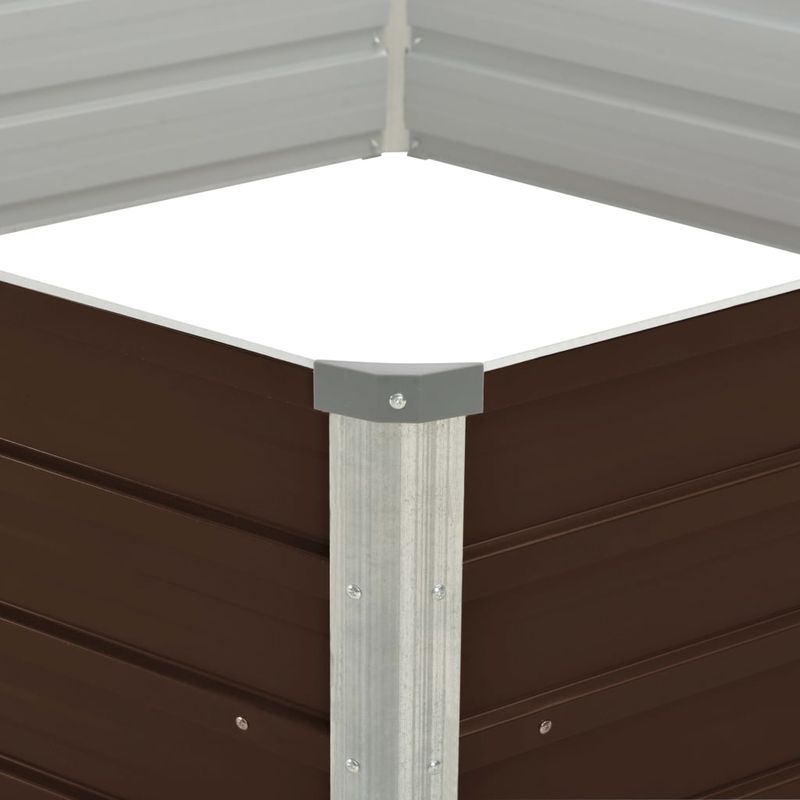 Casa si Gradina - Gradinarit si plante - Plante si ghivece - Ghivece si suporturi - Pat inalt cu straturi, maro, 129x129x46 cm, otel galvanizat - Infinity.ro