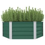 Casa si Gradina - Gradinarit si plante - Plante si ghivece - Ghivece si suporturi - Pat inalt cu straturi, verde, 129x129x46 cm, otel galvanizat - Infinity.ro