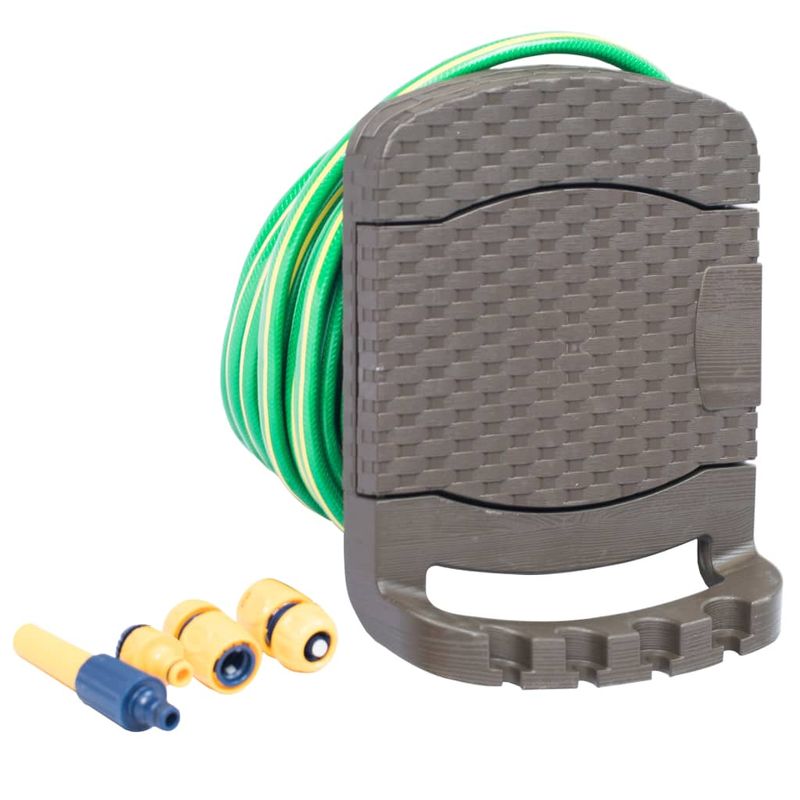 Casa si Gradina - Gradinarit si plante - Instalatii si accesorii pentru irigatii - Furtunuri de gradina si accesorii - Tambur de furtun montat pe perete, cu furtun, maro, plastic - Infinity.ro