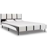 Casa si Gradina - Mobilier - Paturi si accesorii - Paturi - Pat cu saltea, alb si negru, 90 x 200 cm, piele ecologica - Infinity.ro