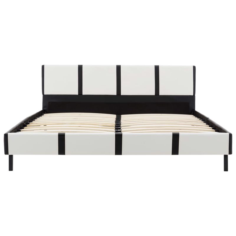 Casa si Gradina - Mobilier - Paturi si accesorii - Paturi - Pat cu saltea, alb si negru, 90 x 200 cm, piele ecologica - Infinity.ro
