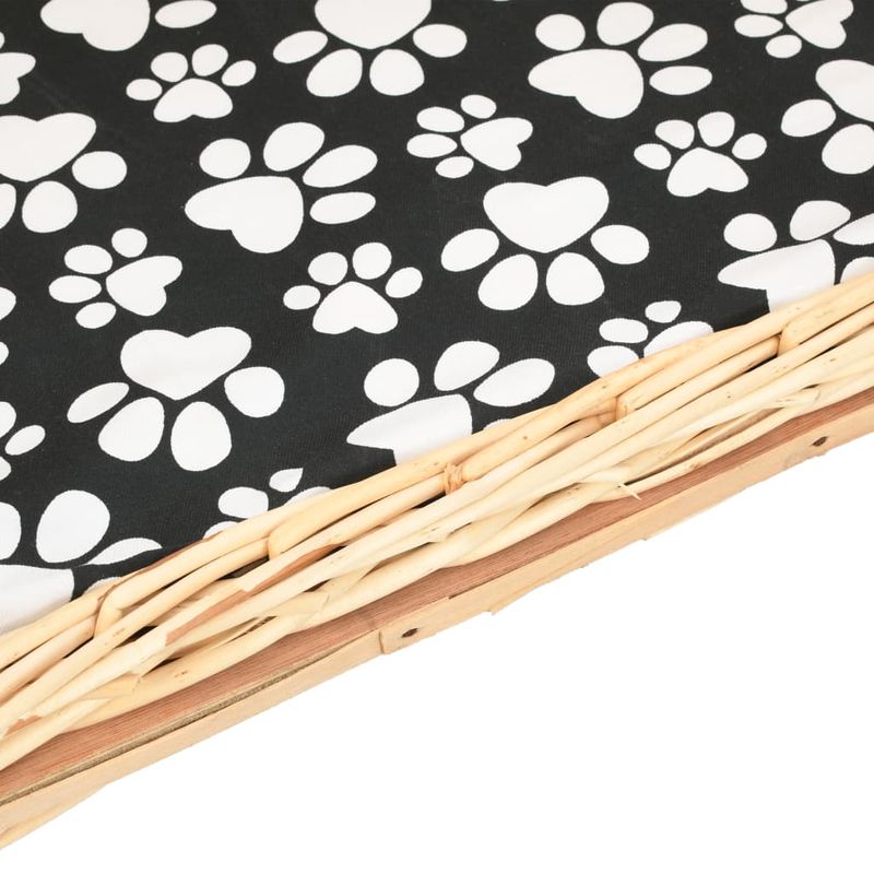 Petshop - Accesorii petshop - Culcusuri si custi - Culcusuri si saltele - Cos pentru caini cu perna, 50x33x30 cm, salcie naturala - Infinity.ro