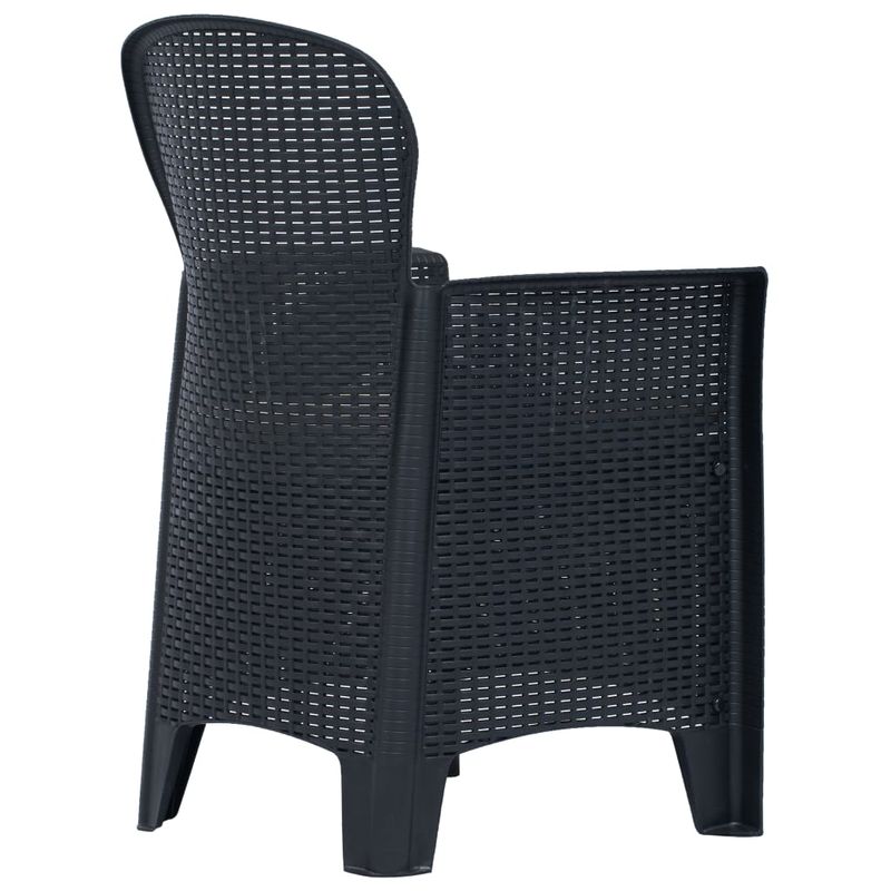 Casa si Gradina - Gradina si terasa - Mobilier exterior - Scaune si sezlonguri gradina - Scaune de gradina cu perne 2 buc. antracit plastic aspect ratan - Infinity.ro