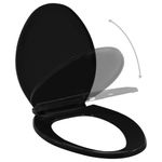 Casa si Gradina - Sanitare - Obiecte sanitare - Accesorii vase de toaleta - Capac WC cu inchidere silentioasa, eliberare rapida, negru, mărime 47x35 cm - Infinity.ro