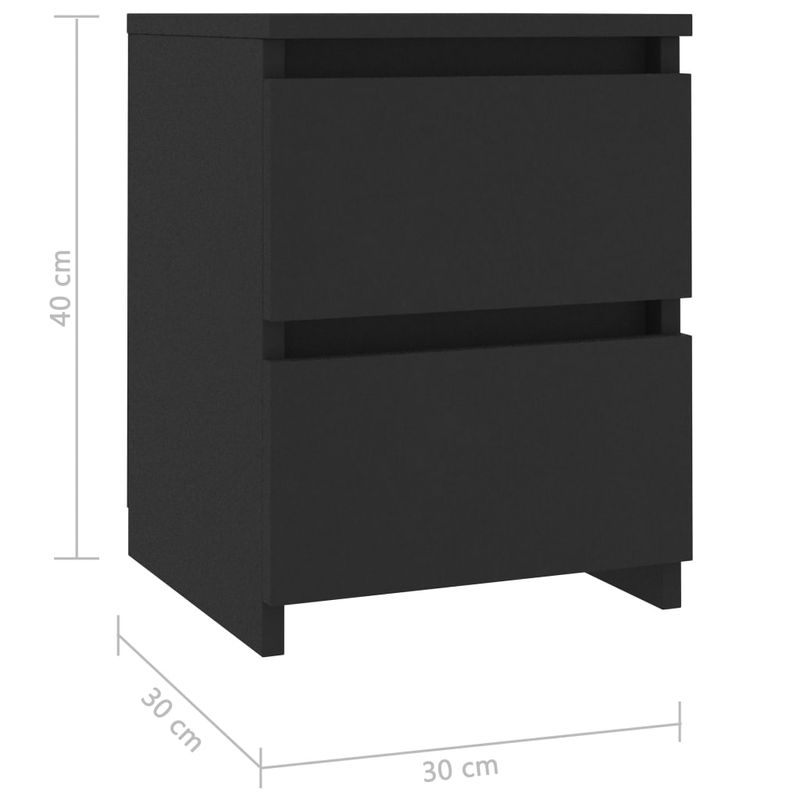 Casa si Gradina - Mobilier - Comode si corpuri - Noptiere - Noptiera, 2 buc., negru, 30 x 30 x 40 cm, PAL - Infinity.ro