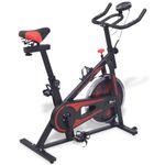 Sport si Outdoor/Fitness/Aparate fitness/Biciclete fitness - Bicicleta antrenament fitness, cu senzor puls, negru si rosu - Infinity.ro