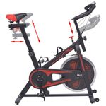 Sport si Outdoor/Fitness/Aparate fitness/Biciclete fitness - Bicicleta antrenament fitness, cu senzor puls, negru si rosu - Infinity.ro